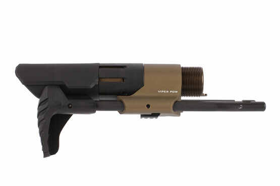 Strike Industries PDW Stock in Flat Dark Earth in the collapsed position